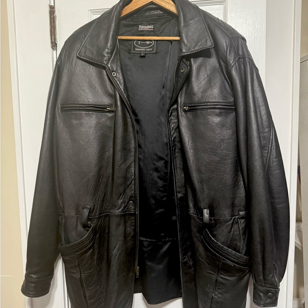 3M Thinsulate Men's Black Leather Jacket